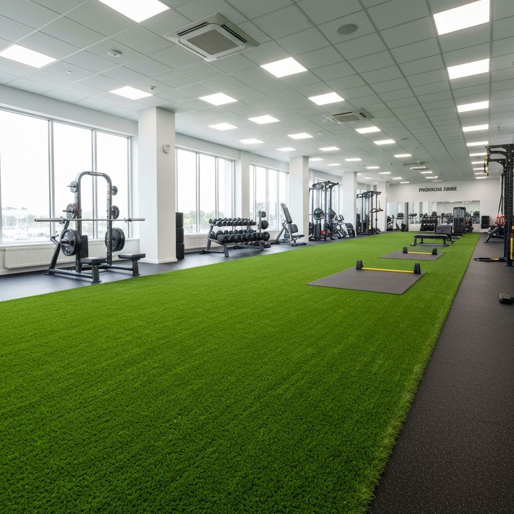 Academias - Área de treino funcional e piso principal